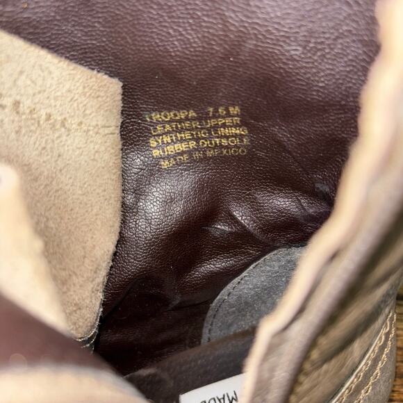 Steve Madden Troopa Combat Boots Women’s 7.5 Lace-Up Side Zip Taupe Leather - Picture 8 of 8